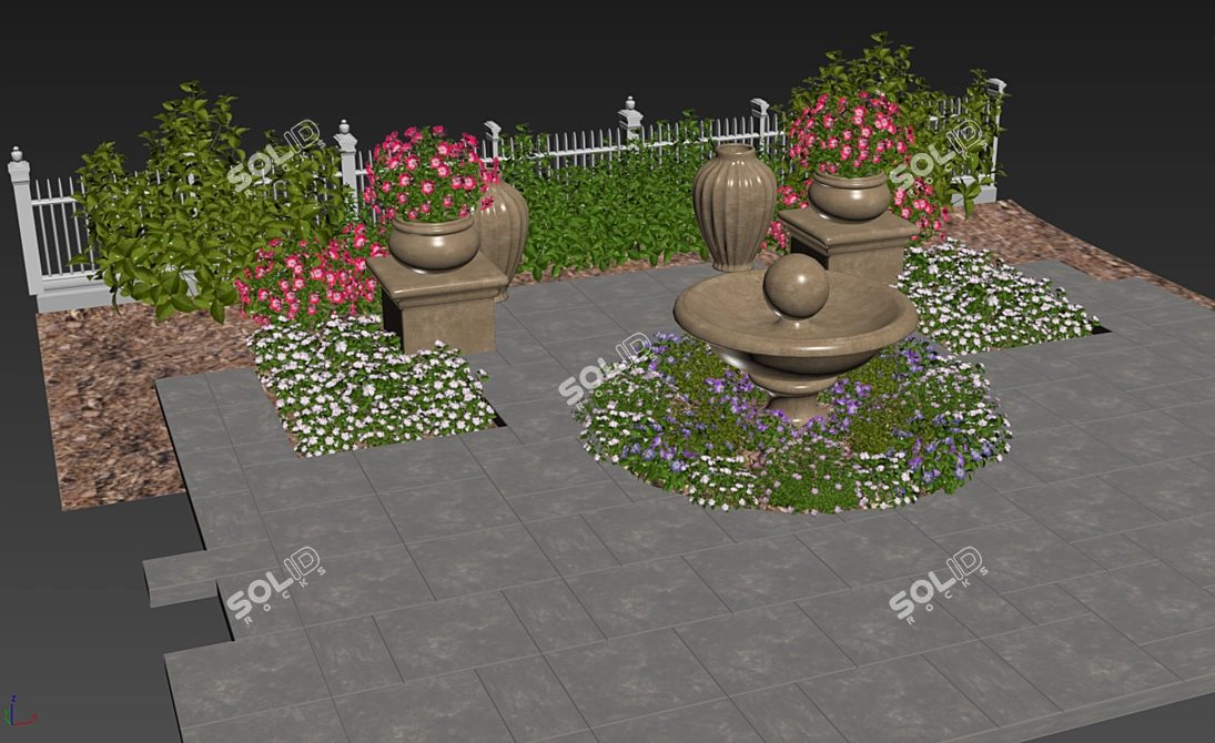 Floral Oasis 3D Model 3D model image 3