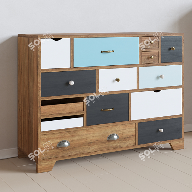 Artistic Birch Chest 3D model image 1