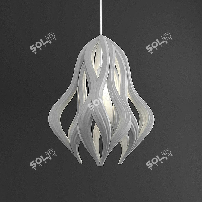 Title: 3D Printed Plastic Onion Lamp 3D model image 1