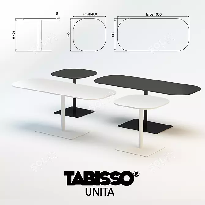 Tabisso Unita Table: A Graphic Masterpiece 3D model image 1
