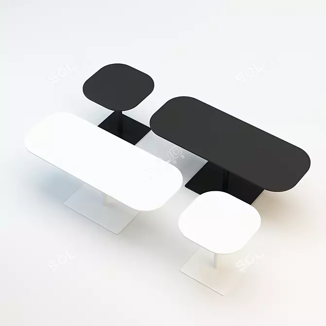 Tabisso Unita Table: A Graphic Masterpiece 3D model image 2