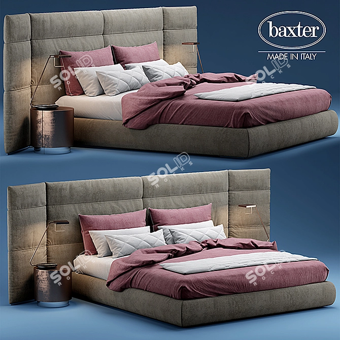 Comfortable King-sized Bed - BAXTER 3D model image 1