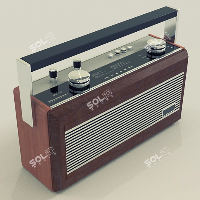 Teak Leather Radio: Roberts R900 3D model image 1