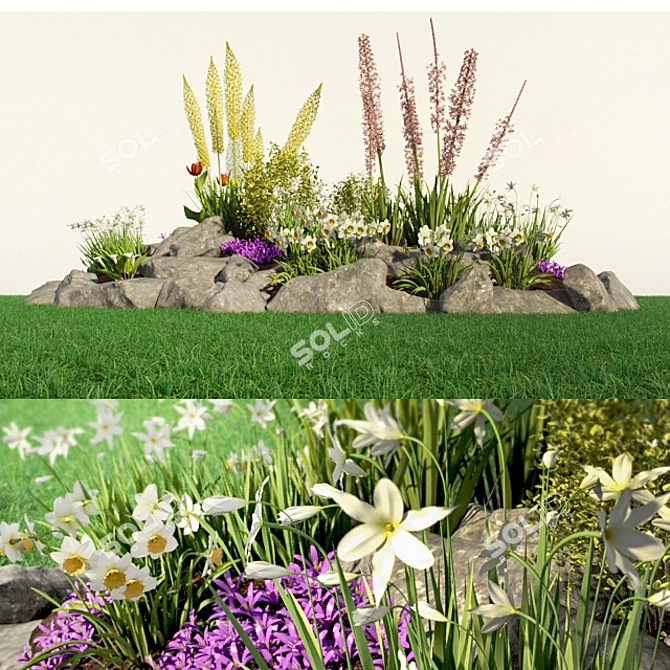 Alpine Breeze Floral Hill 3D model image 1