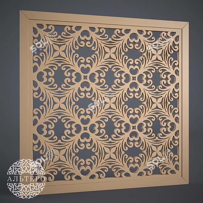 Elegant Carved MDF Panels 3D model image 1