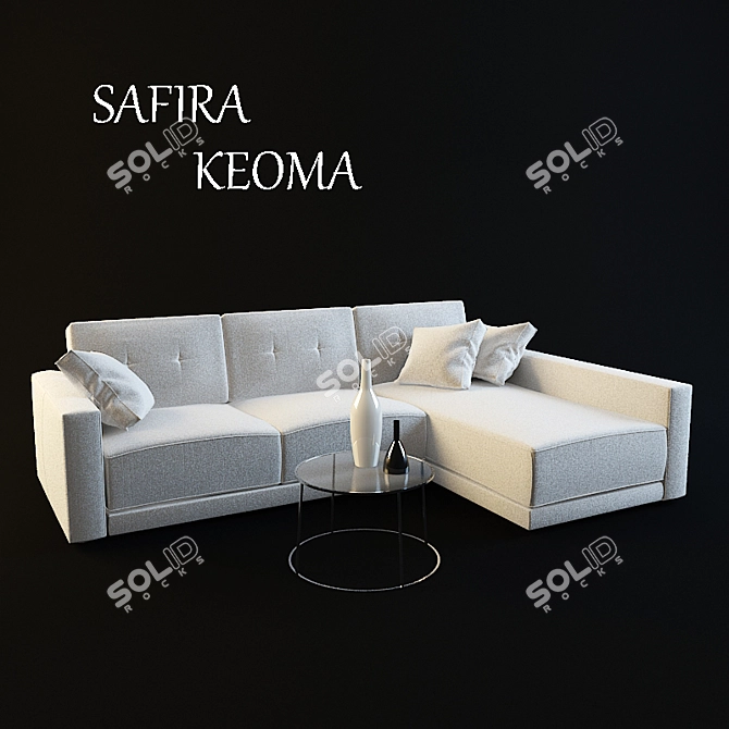 Safira KEOMA Corner Sofa - Stylish and Functional 3D model image 1