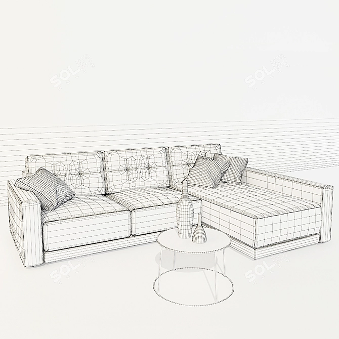 Safira KEOMA Corner Sofa - Stylish and Functional 3D model image 2