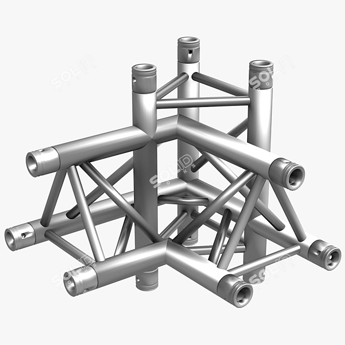 Modular Triangular Truss Corner Junction 3D model image 1