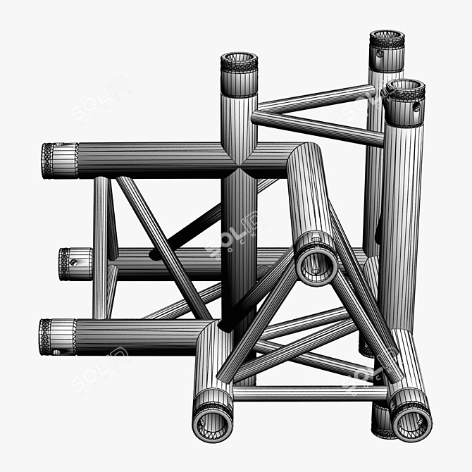 Modular Triangular Truss Corner Junction 3D model image 3