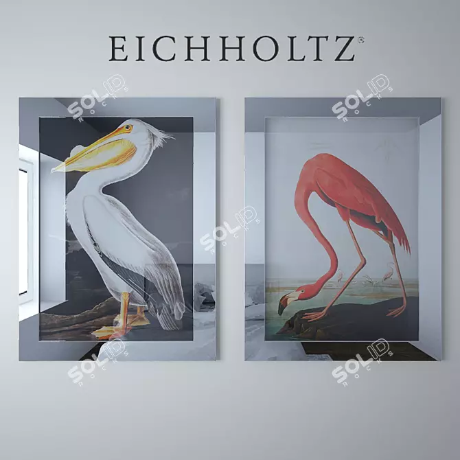  Eichholtz Mirrored Frame Prints 3D model image 1