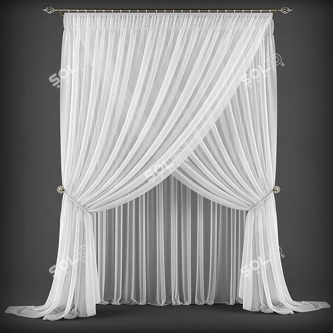 Classic Elegance: Timeless Curtains 3D model image 1