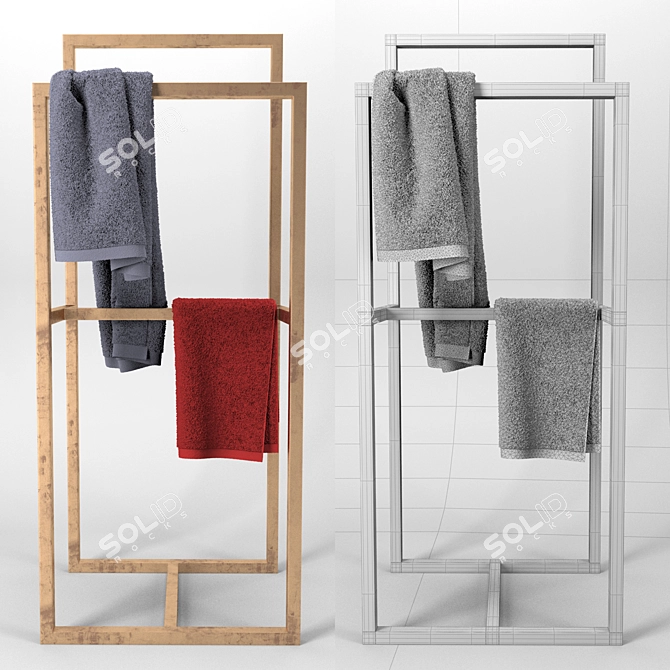 Luxury Soft Towels - Polys: 116k, Verts: 60k 3D model image 1