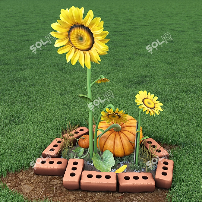 Summer Blooms Cottage Bed 3D model image 1