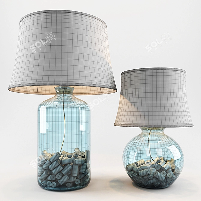Modern Metallic Table Lamp 3D model image 2