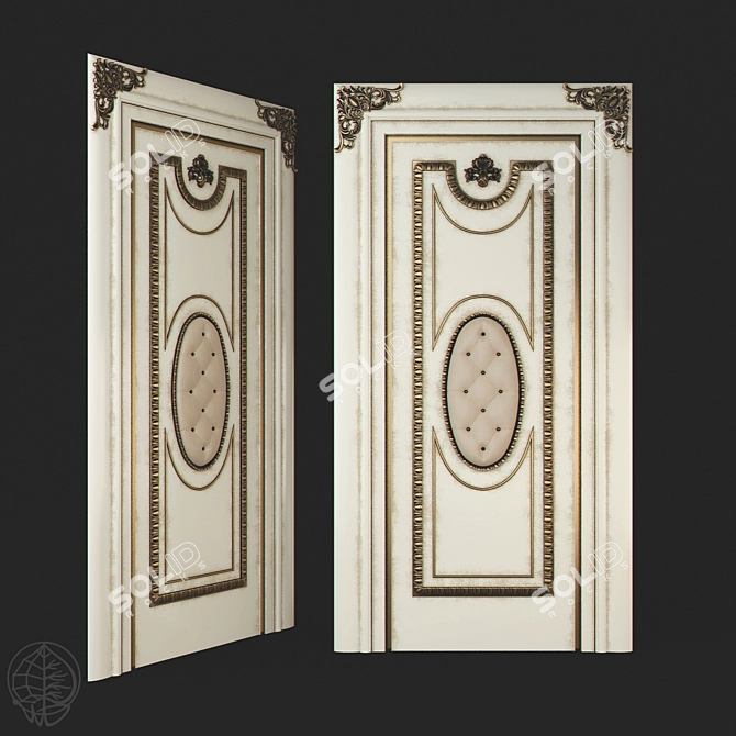 Elegant Custom-Made Classical Door 3D model image 1