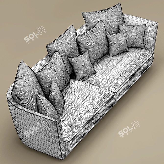 Elegant Rolf Benz Tondo Sofa 3D model image 3