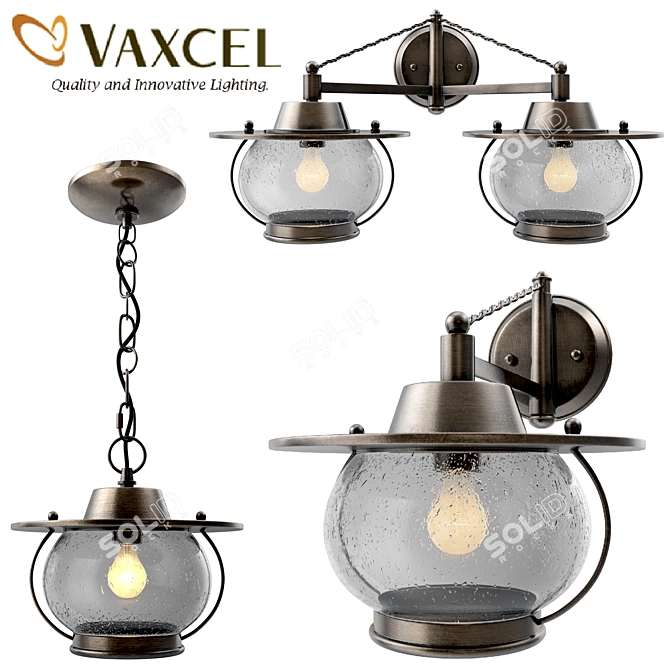 Traditional Parisian Bronze Bathroom Sconce 3D model image 1