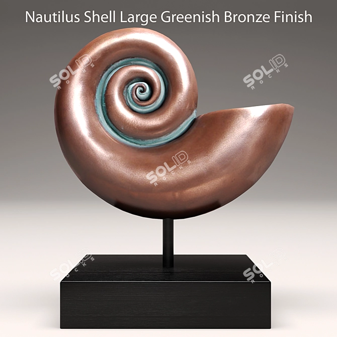 Bronze Nautilus Shell Decor 3D model image 1