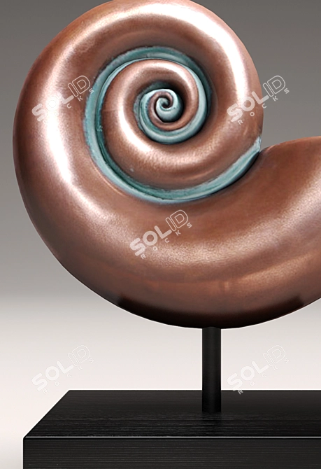 Bronze Nautilus Shell Decor 3D model image 3