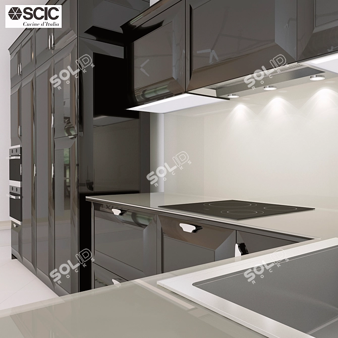 Timeless Elegance: SCIC Diamond Kitchen 3D model image 2