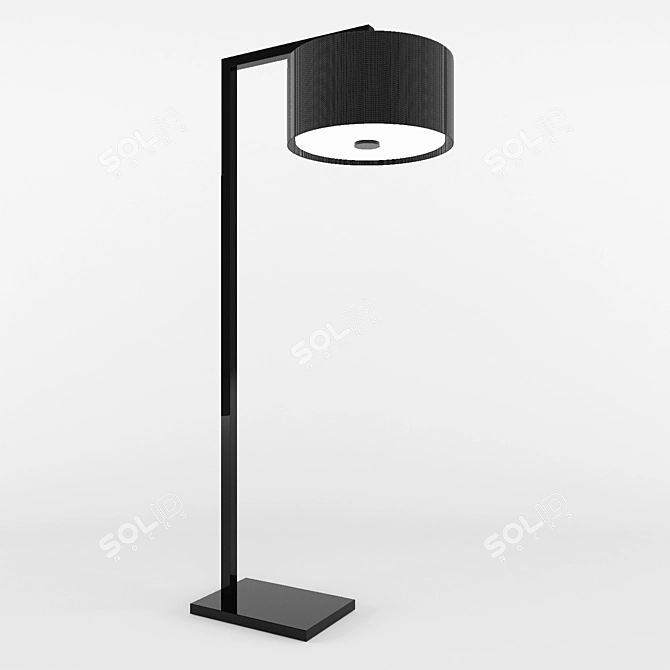 Modern Black Dome Floor Lamp 3D model image 1