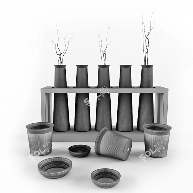 Elegant Ceramic Vases 3D model image 2