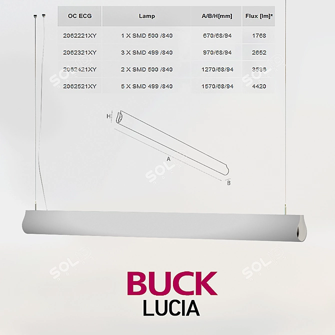 Buck Lucia Pendant Light 3D model image 1