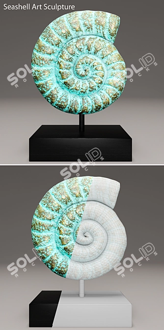 Title: Seashell Harmony Sculpture 3D model image 2