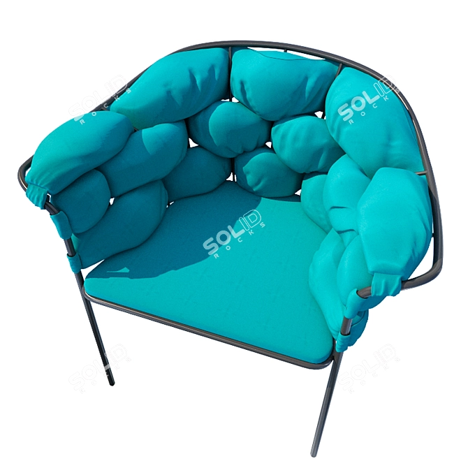 Serpentine Table and Chairs Set 3D model image 2