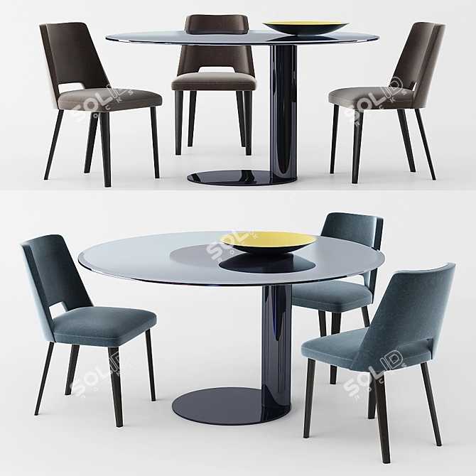 Gallotti&Radice Oto Thea: Elegant Table and Chair 3D model image 1