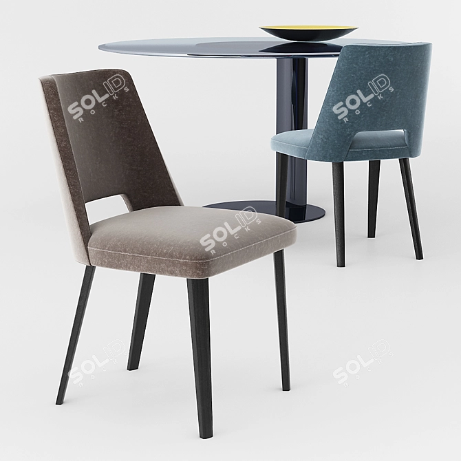 Gallotti&Radice Oto Thea: Elegant Table and Chair 3D model image 2