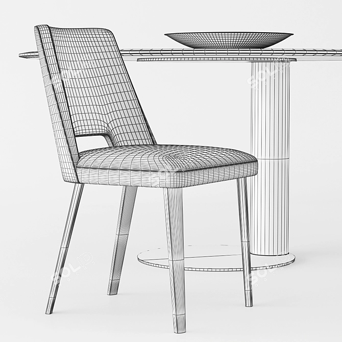 Gallotti&Radice Oto Thea: Elegant Table and Chair 3D model image 3