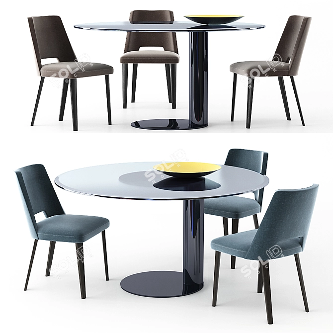 Gallotti&Radice Oto Thea: Elegant Table and Chair 3D model image 4