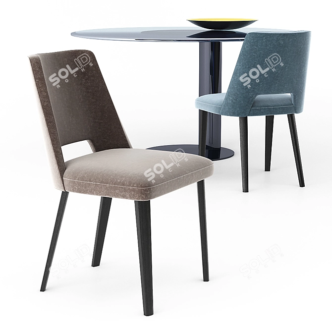 Gallotti&Radice Oto Thea: Elegant Table and Chair 3D model image 5