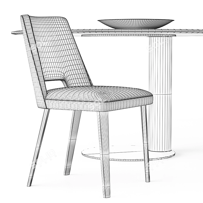 Gallotti&Radice Oto Thea: Elegant Table and Chair 3D model image 6