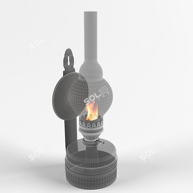 Vintage Kerosene Lamp 3D model image 3