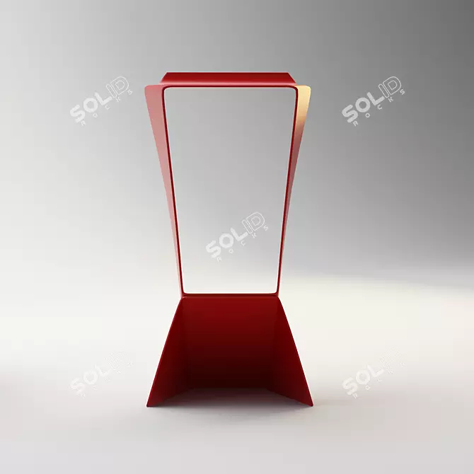 Sleek Aluminum Icon Stool 3D model image 3