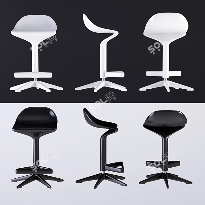 Sleek and Stylish Kartell Spoon Stool 3D model image 1