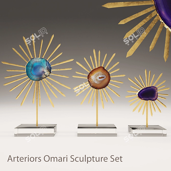 Elegant Omari Sculpture: Arteriors 3D model image 1