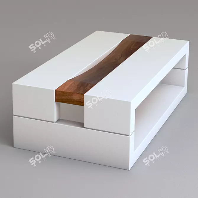 Sleek White Coffee Table 3D model image 2