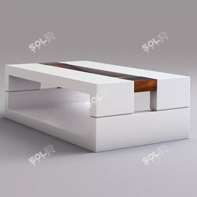 Sleek White Coffee Table 3D model image 3