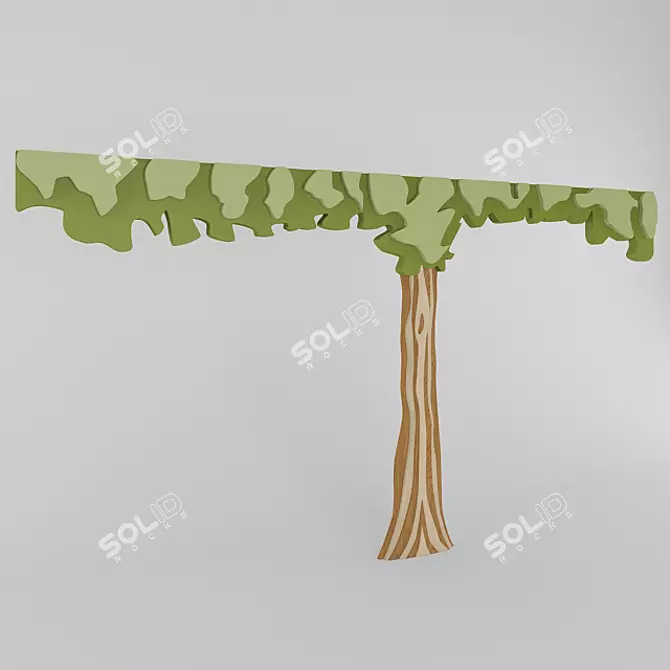 Whimsical Tree Wall Decor 3D model image 1