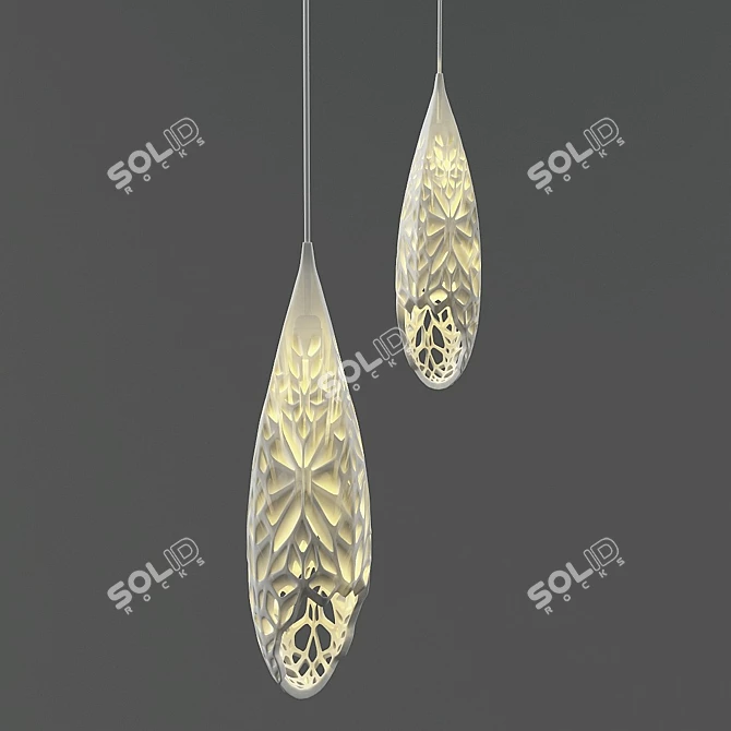 Modern Plastic Hanging Lamp 3D model image 1