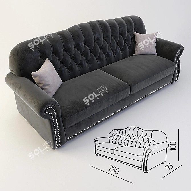 Luxurious Royal Costa Bella Sofa 3D model image 2