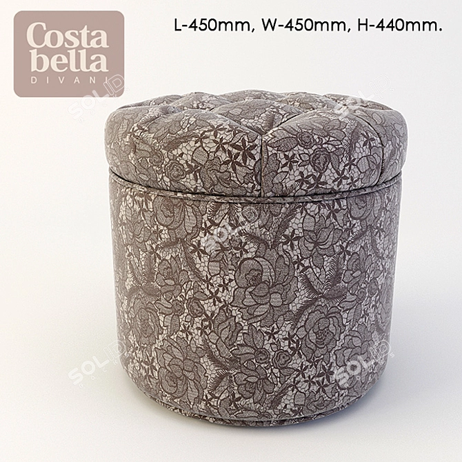 Cosy Bella Blossom Ottoman 3D model image 1