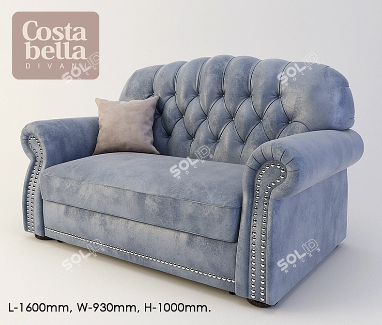 Elegant Royal Bella Sofa 3D model image 3