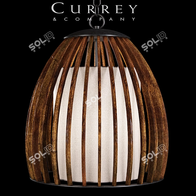 Modern Twist Pendant Light - Carling 3D model image 1