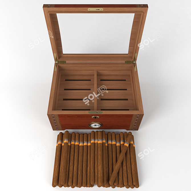 Exquisite Humidor: Detailed and Versatile 3D model image 3