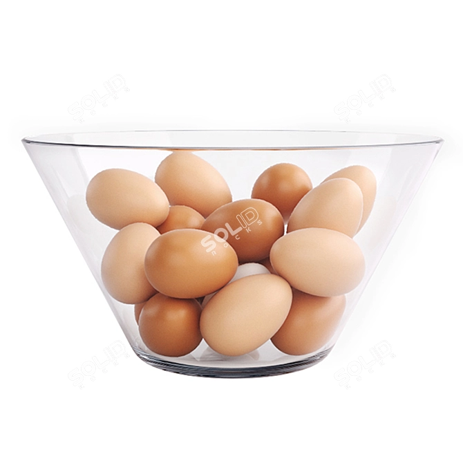 Elegant High-capacity Egg Bowl 3D model image 1