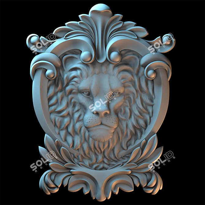 Leo Decor: Detailed 3D Lion Sculpture 3D model image 1